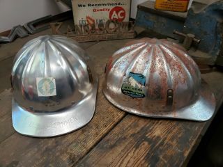 Vintage Usfs Us Forest Service Mt.  Hood National Superlite Fibre Metal Hard Hat