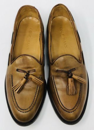 Vintage COLE HAAN Tan Moc Mocassin Toe Tassel Loafers Shoes USA Mens Sz 9.  5 D 8