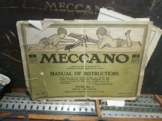 VINTAGE 1900 ' S WOOD BOX ERECTOR MECCANO 5 SET 2