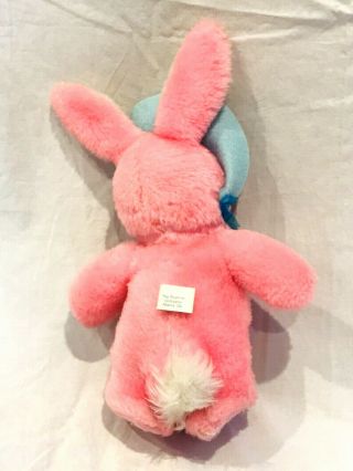 Vintage Rushton Rubber Face Stuffed Pink Bunny Rabbit 10” Tall 7