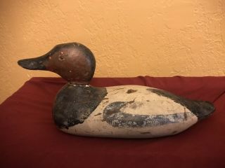Antique Wooden Decoy Duck Hand Carved Made By Toule Lake 1920 - 1922 4