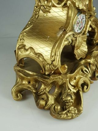 Large Antique french Gilt Wood Mantle clock for restoration Spares or Repairs 11