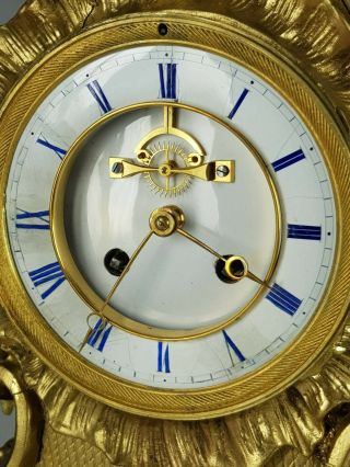 Large Antique french Gilt Wood Mantle clock for restoration Spares or Repairs 2