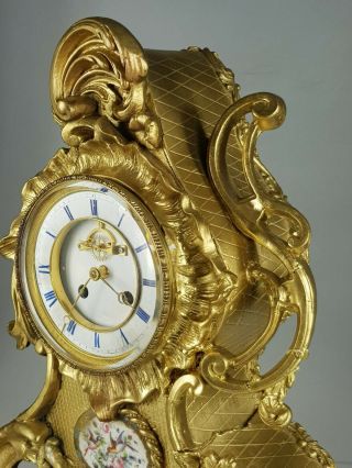 Large Antique french Gilt Wood Mantle clock for restoration Spares or Repairs 3