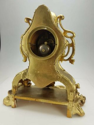 Large Antique french Gilt Wood Mantle clock for restoration Spares or Repairs 4