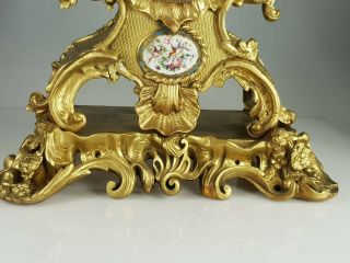Large Antique french Gilt Wood Mantle clock for restoration Spares or Repairs 7