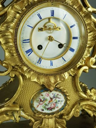 Large Antique french Gilt Wood Mantle clock for restoration Spares or Repairs 9