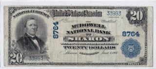 $20 1902 Pb Mcdowell National Sharon Pennsylvania Pa Mega Rare Only 5 On Census
