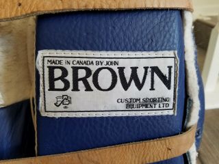 Brown Pro Goalie Pads - 1980 ' s - Vintage - Leather - Team USA - Rangers - 31 