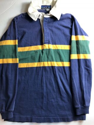 Vintage Patagonia 1990s Rare Rugby Polo Color Block Stripe Polo Vintage