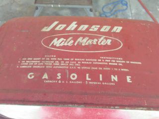 Vintage,  1957,  Johnson Milemaster,  6 Gallon,  Pressure,  Outboard Motor Gas Tank,