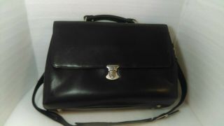 Korchmar Messenger Bag Vintage Heavy Duty Black Leather Laptop Briefcase