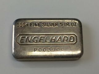 Vintage 5 Oz Engelhard Silver Bar