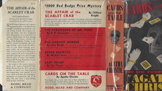 AGATHA CHRISTIE CARDS ON THE TABLE - 1ST 1937 w/DJ RARE 2