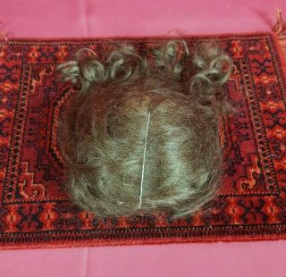 Antique Dark Brown Mohair Doll Wig With Pate Attached Great For German/French 4
