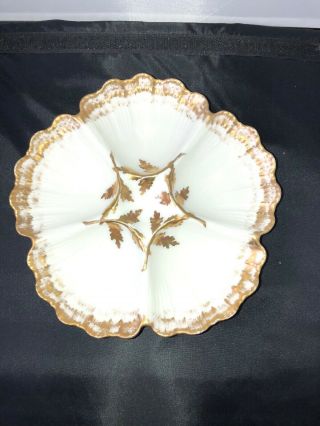Set Of Four Antique Limoges Oyster Plates (Rare) Gilman Collamore 3