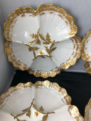 Set Of Four Antique Limoges Oyster Plates (Rare) Gilman Collamore 6
