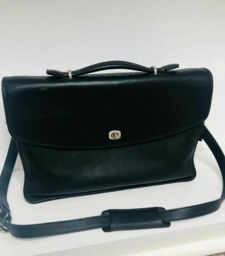 Coach Classic Vintage 1990s Authentic Black Leather Briefcase Laptop Bag