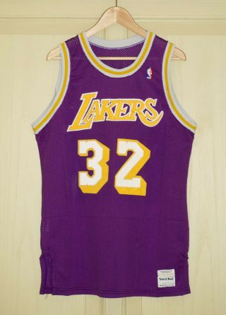 Rare Vtg Magic Johnson 1987 - 1989 Los Angeles Lakers Authentic Jersey Sand Knit