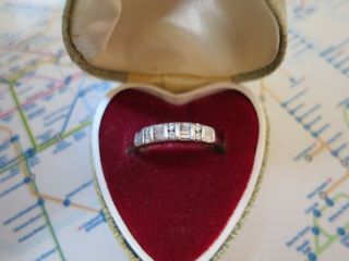 Vintage 18 ct White Gold and Diamond ring Size L 3