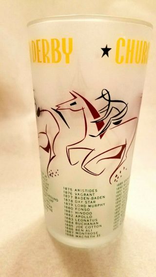 Vintage 1956 Kentucky Derby Frosted Julep Glass - Churchill Downs