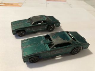 Hot Wheels Redlines - Two Rare Green Cipsa Mongoose Funny Cars