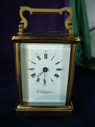 Good Quality English Brass Carriage Clock Wellington Time Keeper