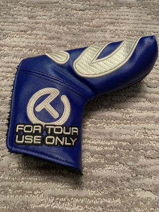 SCOTTY CAMERON CIRCLE T BLUE CARBON BLADE PUTTER COVER TOUR USE ONLY RARE COLOR 2