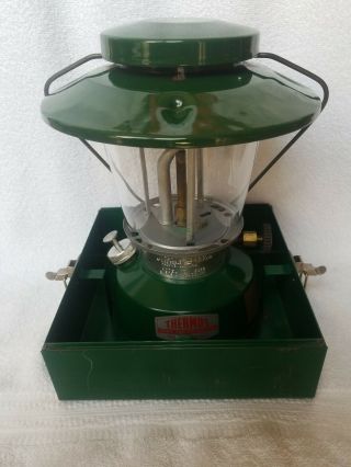 Vintage Coleman Thermos Camp Lantern With Storage Box.  Forest Green Model 8326