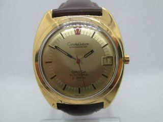 Rare Omega Constellation Chronometer Electronic F300hz Goldplated Mens Watch