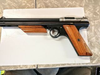 Vintage Crosman " 130 " 22 Cal Pellet Pistol,  Usa Great Wood Grips.