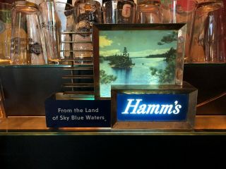 Rare C 1950s Breweriana: Lighted Vintage Hamms Beer Sign All -