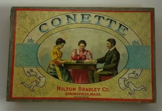 Vtg.  Antique Milton Bradley Party Social Game Conette Victorian 1890 