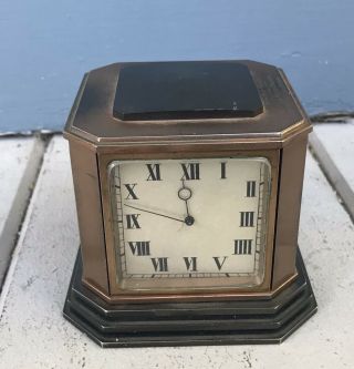 Vintage Seagrams Family Swiss Bronze 4 Side Desk Clock Weather Station Barometer