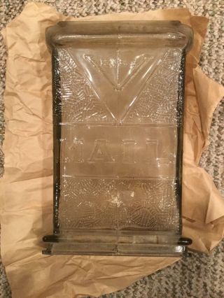 Vintage Visible Heavy Glass Mailbox Mail Antique