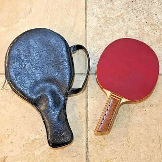 RARE 50s Tamasu BUTTERFLY Table Tennis Paddle Racket Vintage SWEDISH Style Case 3