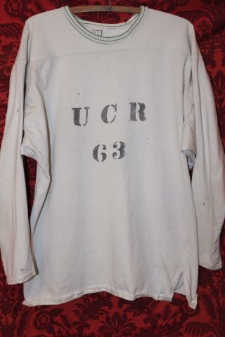 Vintage 40s 50s 60s Cotton Nylon Football Jersey Stencil Game Worn Xl Sweatshirt