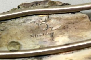 Vintage Native American Sterling Silver and Turquoise Signed Bracelet 5.  5 
