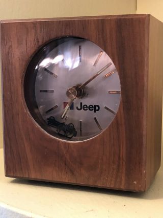 Rare Vintage Moving Jeep Desk Clock With Amc Logo