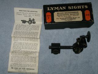 Vintage Lyman 524f Hi - Lo Target Sight Lollipop Winchester Model 52
