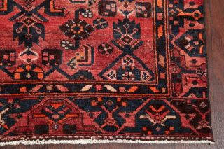 Vintage Geometric Tribal Hamadan Area Rug Oriental Hand - Knotted Foyer Carpet 4x7
