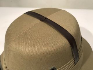 Vintage Bombay Bowler 786 Sun Hat / Pith Helmet India Authentic Leather 7 5/8 3