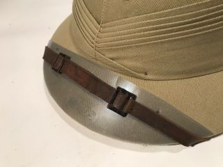Vintage Bombay Bowler 786 Sun Hat / Pith Helmet India Authentic Leather 7 5/8 4