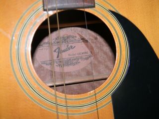 Vintage Fender GEMINI II Classic Acoustic Guitar w/ Hard Case 5