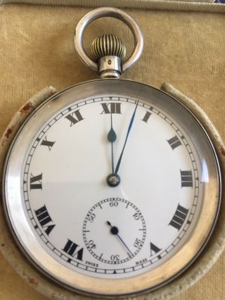 Vintage Of Early 1900,  Solid Silver 925 Swiss 15 Jewels Mech Move Pocket Watch 2