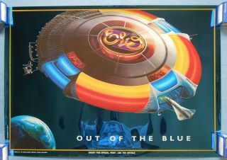Vintage Electric Light Orchestra Out Of The Blue Mylar Poster 1977 Near Elo