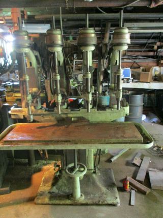 Vintage Leland - Gifford 4 Four Spindle Drill Press Machine Quad 3 