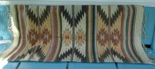 Vintage Native American Southwestern Wool Saddle Blanket Rug Handmade 59x29