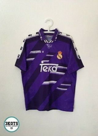 Real Madrid 1994/96 Away Football Shirt S Kelme Vintage Soccer Jersey
