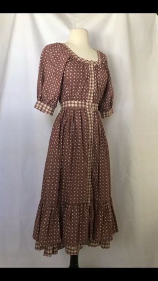 Vintage 70s GUNNE SAX western PRAIRIE peasant HIPPIE boho TIERED midi Dress XS/S 4
